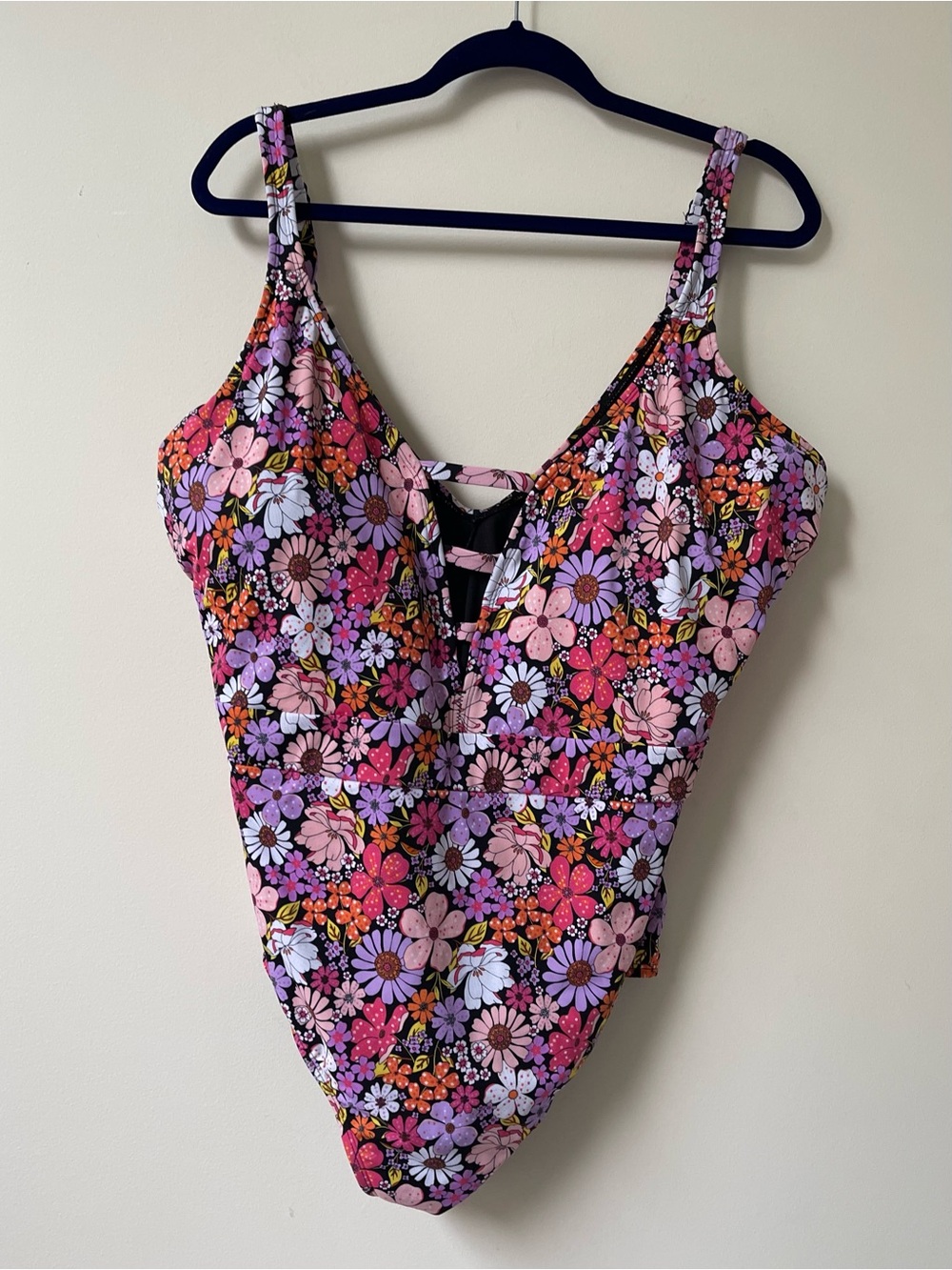 Time and Tru Floral One-Piece Swimsuit in Pink and Purple